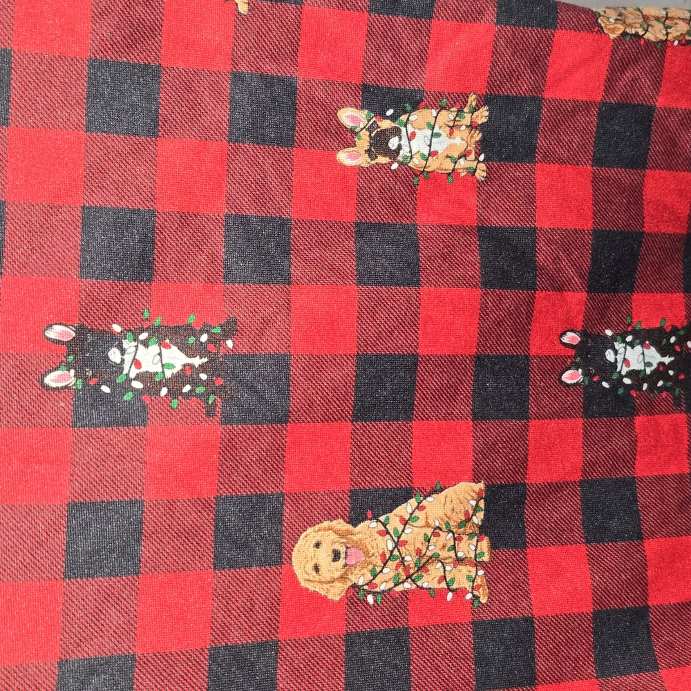 Simply Southern Lounge PJ Pants Dogs Tangled Christmas Lights Plaid Women XL - Picture 6 of 16